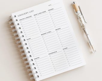 Grocery Planner • Food Shopping List • 120 Pages • A5 Size • Printed