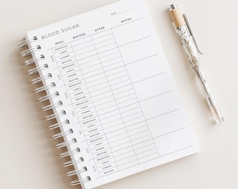 Blood Sugar Tracker Notebook • Blood Glucose Tracker • Diabetic Log • 120 Pages • A5 Size • Printed