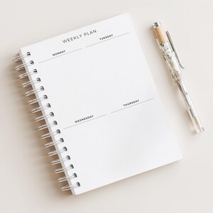 Week on Two Pages Planner • A5 Minimalist Planner • 120 Pages (60 Weeks) • Sun/Mon Start • Printed Planner