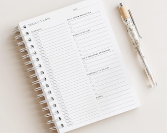 Work From Home Planner • Daily Hourly Planner • 180 Pages (6+ Months) • Undated • A5 Size • Printed Planner