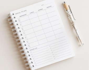 Weekly Meal and Grocery Planning • Food Planner • Health & Fitness • 120 Pages (2+ Years Planning) • A5 Size • Printed Planner