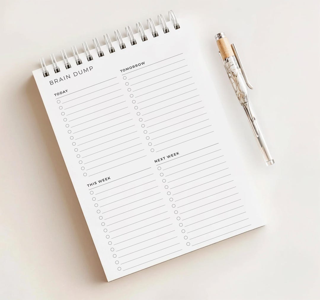 Brain Dump Notepad • Thought & Task Organizer • 180 Pages • A5 Size ...