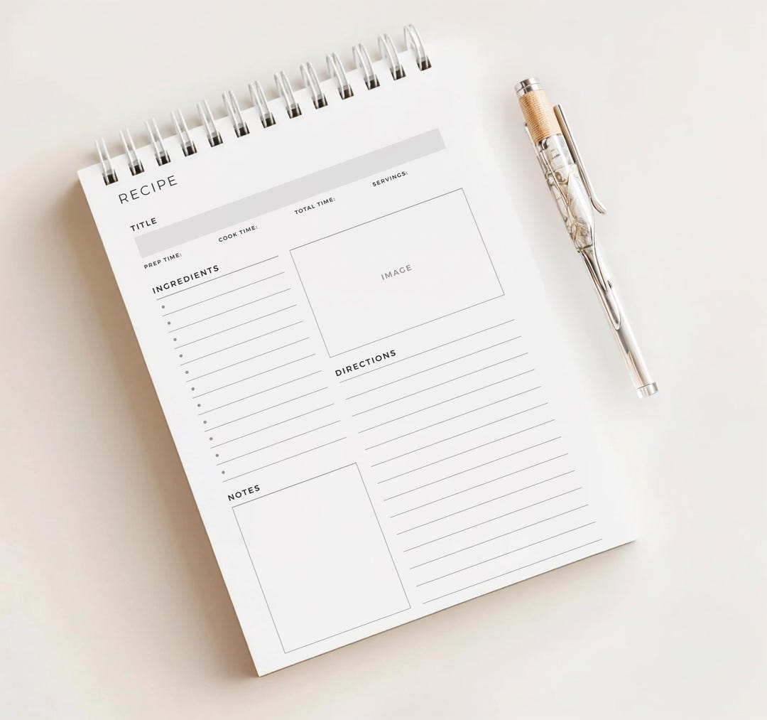 Recipe Organizer Notepad • Blank Recipe Pages • A5 Size • Printed - Etsy