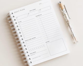 Horario diario • 180 páginas (más de 6 meses) • Sin fecha • Tamaño A5 • Planificador impreso