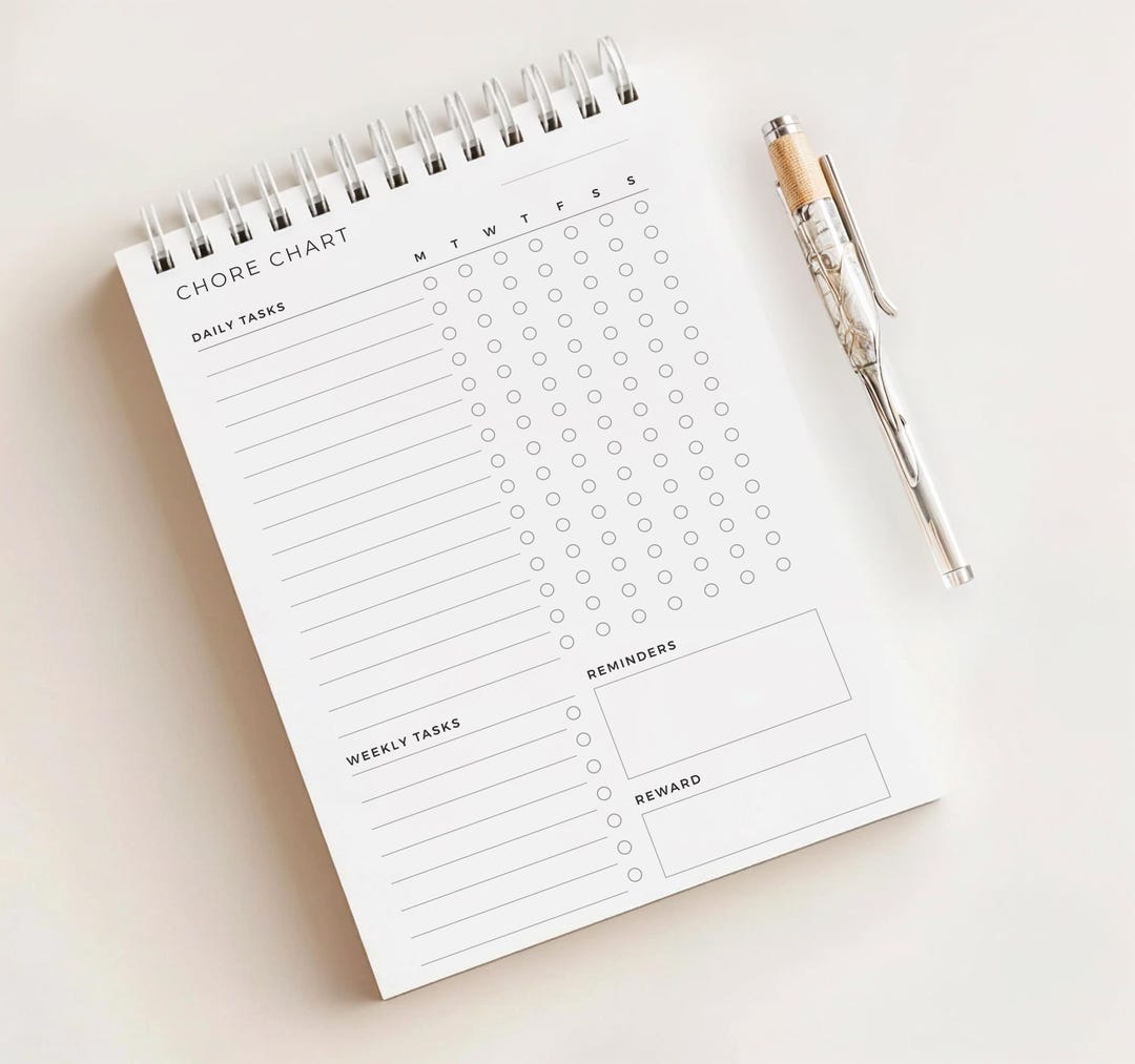 Chore Chart Notepad for Kids & Adults • Responsibilities Checklist ...