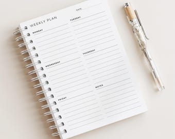Planejador Semanal de Cinco Dias • Planejador Semanal de Trabalho • 120 Páginas (Planejamento para Mais de 2 Anos) • Impresso