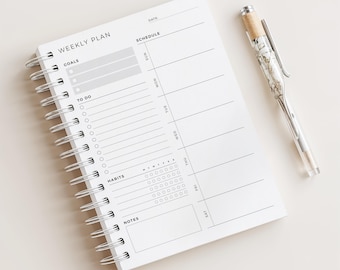 A5 Weekly Planner Undated • 120 Pages (2+ Years Planning) • Sun/Mon Start • Printed Planner