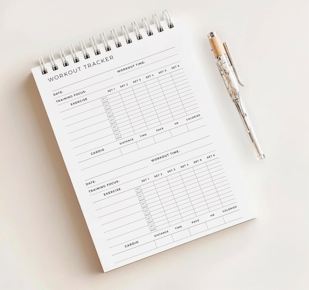 Workout Tracker Notepad • Daily Exercise & Cardio Log • 180 Pages • A5 ...