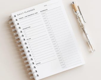 24 Hour Daily Planner • Day Organizer • Undated • 180 Pages (6+ Months) • A5 Size • Printed Planner