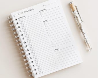 Hourly Daily Planner • Undated • 180 Pages (6+ Months) • A5 Size • Printed Planner