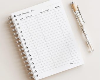 Spending Log Notebook • Expense Tracker • Money Log • 180 Pages • A5 Size • Printed