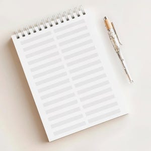 Anteckningsblock med två kolumner • Delat skrivpapper • A5-format • 200 sidor • Tryckt