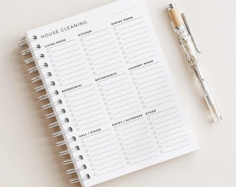 House Cleaning Checklist • Room-by-Room Chore Tracker • 120 Pages • A5 Size • Printed