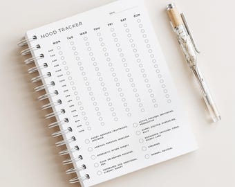 Hourly Mood Tracker • Weekly Mood Journal • Emotion Tracker • Wellness Planner • 180 Pages • A5 Size • Printed