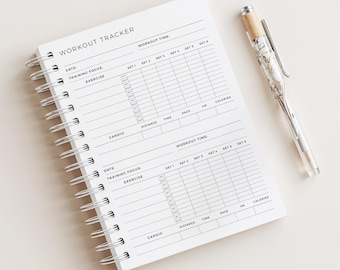 Workout Tracker • Daily Exercise Log • Fitness Planner • 180 Pages • A5 Size • Printed Planner