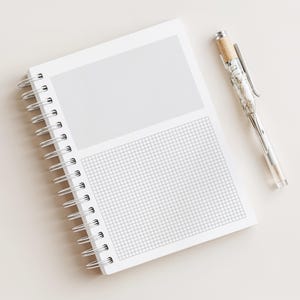 Blank & Grid Notebook • A5 Size • 200 Pages • Printed