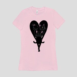 Black Cat Love Girls T-Shirt