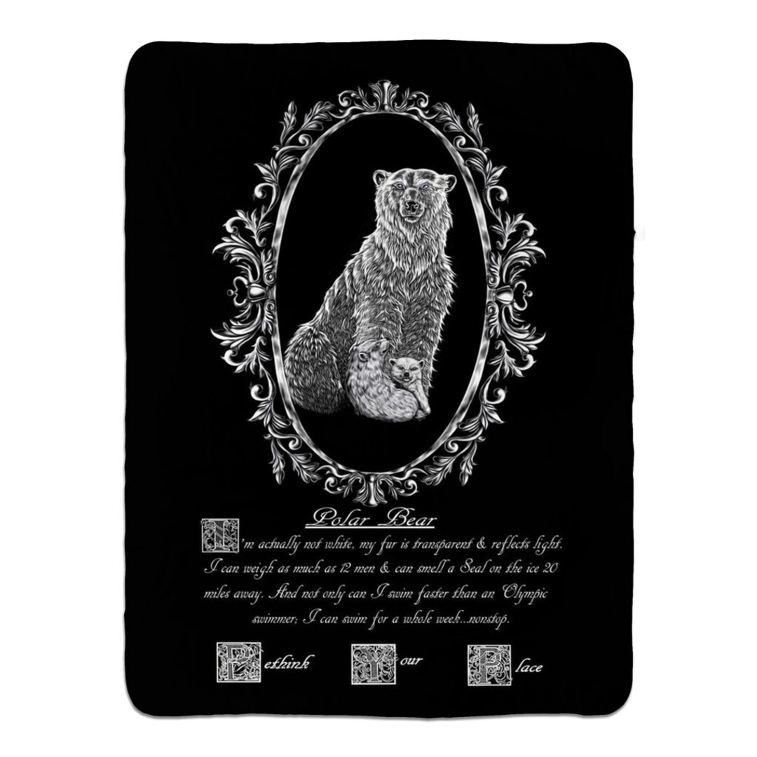 Polar Bear Fleece Sherpa Blanket Etsy