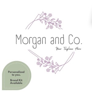 Gepersonaliseerd eenvoudig modern logo – modern bloemendetail voor je bedrijf