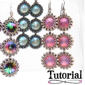PDF **Tutorial** RAW Bezeled Rivoli Earrings - Step-by-Step Tutorial - PushinBeads