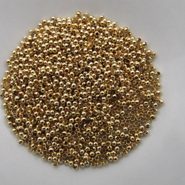 Size 15 24k Gold Plated Brass Seamed Seed Bead - 10 grams