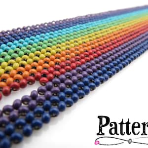 Pattern Only ** - Diagonal Right Angle Weave - Rainbow Pattern - PRIDE - Instant PDF Download