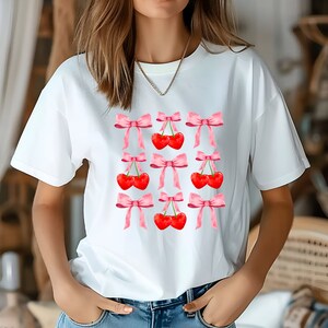 Cherry Bow Girl shirt, Coquette Girly Shirt, Cute Coquette Top, Soft Girl Tee, Coquette Aesthetic, Pink Bow Tee, coquette cherry shirt.