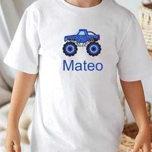 Embroidered Monster Truck Shirt: Custom Name Toddler Tee
