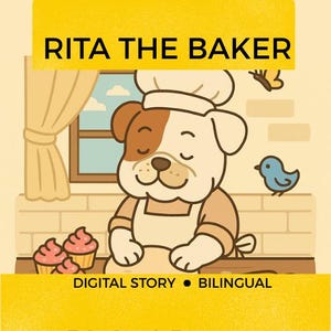 Rita de bakker | Tweetalig afdrukbaar verhaal + kleurpagina | Digitaal verhalenboek (pdf)