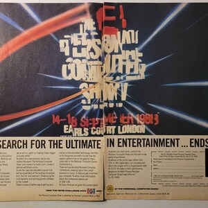 Vintage 1988 UK Personal Computer Show 2-Page Video Game Magazine Advertisement (Earls Court London)