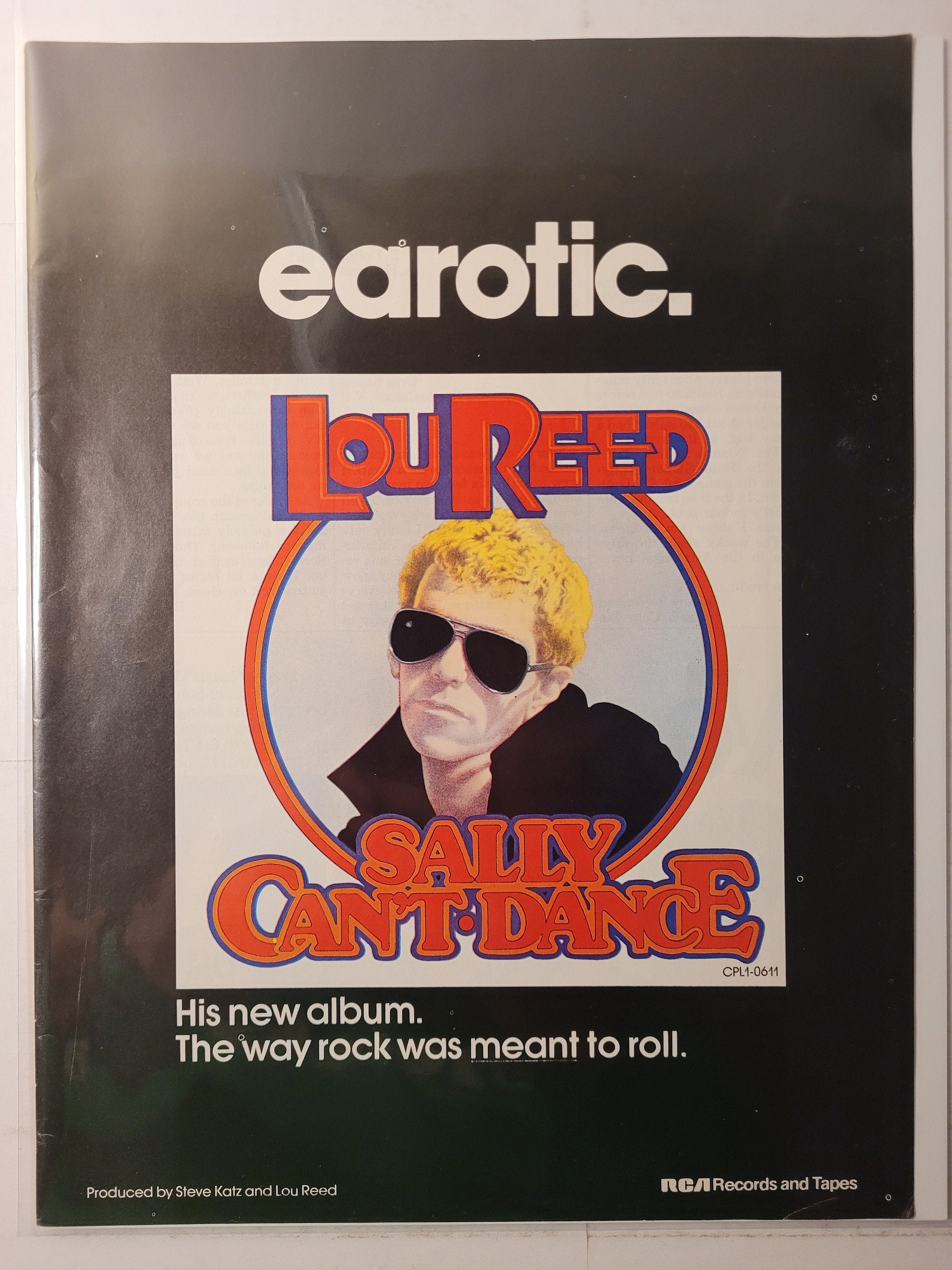 Rare 1974 Magazine Advertisement for Lou Reed's Sally Can't Dance Album ...