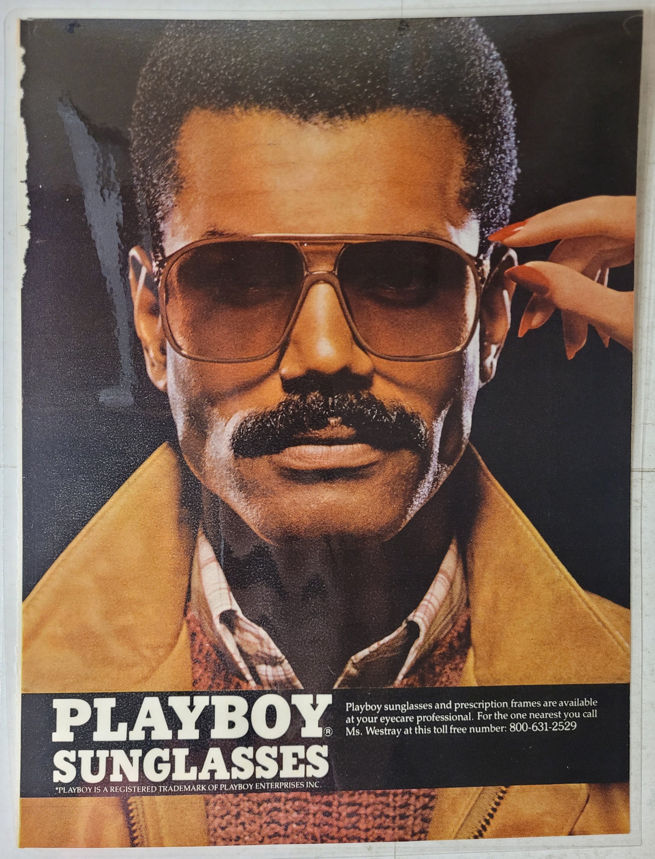 訳あり Classic Vintage 1980s Playboy Sunglasses Ad From Playboy 小物