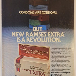 Vintage 1983 Magazine Ad for RAMSES Condoms
