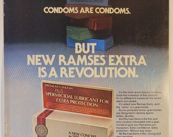 Vintage 1983 Magazine Ad for RAMSES Condoms