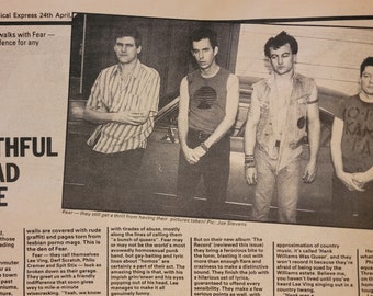 1982 NME Article on Richard Grabel and FEAR (Punk Rock) Magazine-Newspaper (American Band United Kingdom Publication)