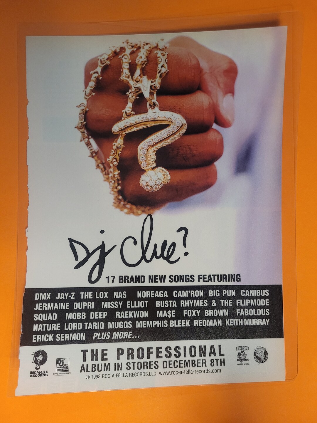 DJ Clue 'the Professional' Ad From XXL Magazine 1998 Etsy