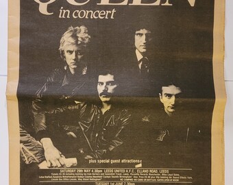 1982 Large Format Newspaper-Magazine Advertisement For QUEEN In Concert from NME (UK)
