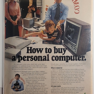 Vintage 1980s Apple &quot;How To Buy A Personal Computer&quot; Magazine Advertisement