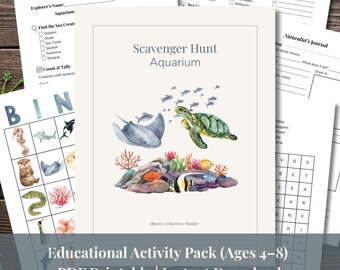 Aquarium Scavenger Hunt Printable for Kids | Ocean Activity Pack ...