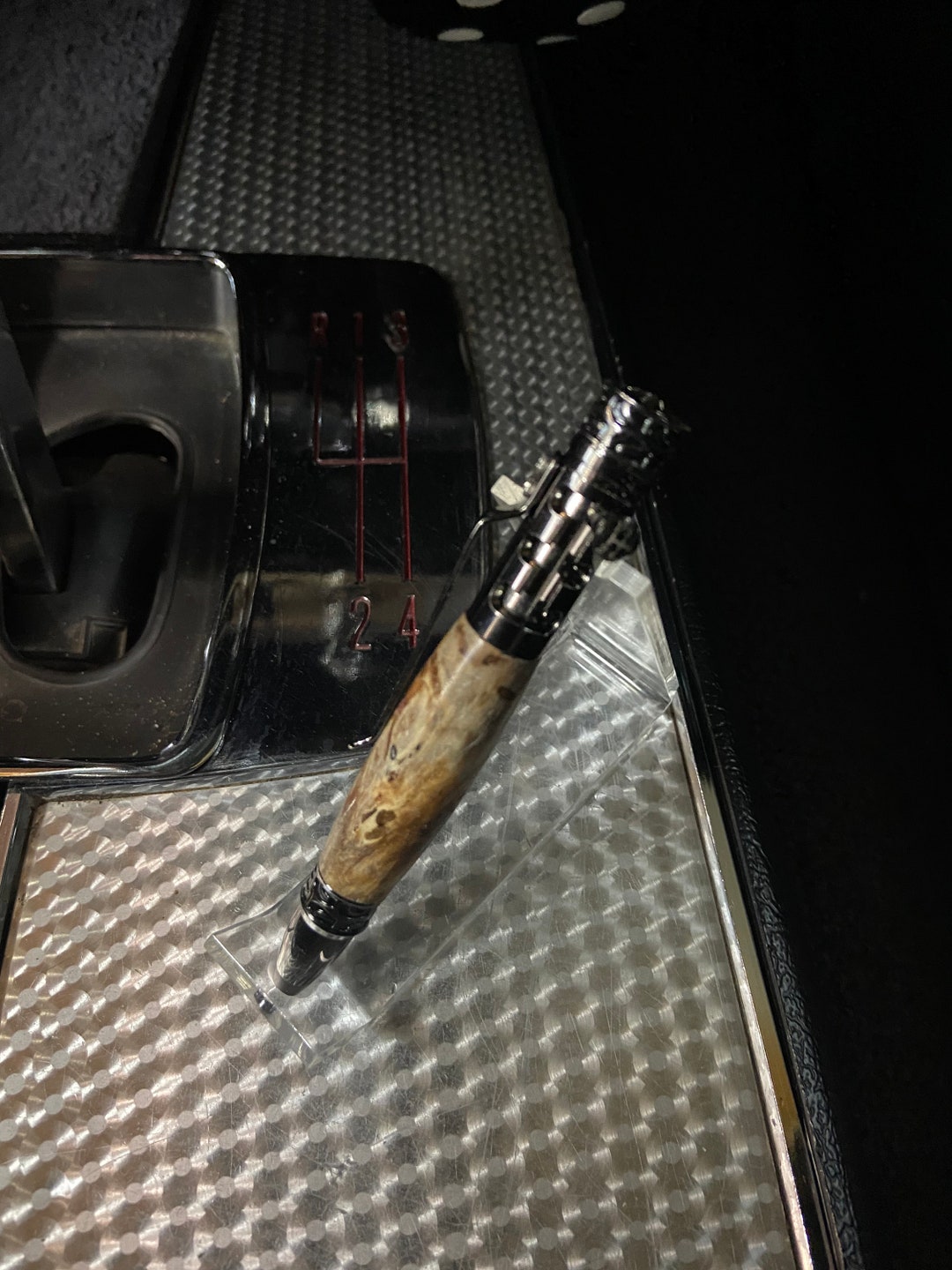 Mini Gear Shift Pen Burl Barrel Etsy
