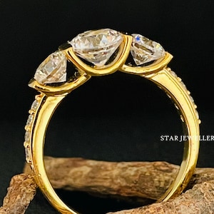 IGI Certified Lab Grown Diamond Three Stone Engagement Ring