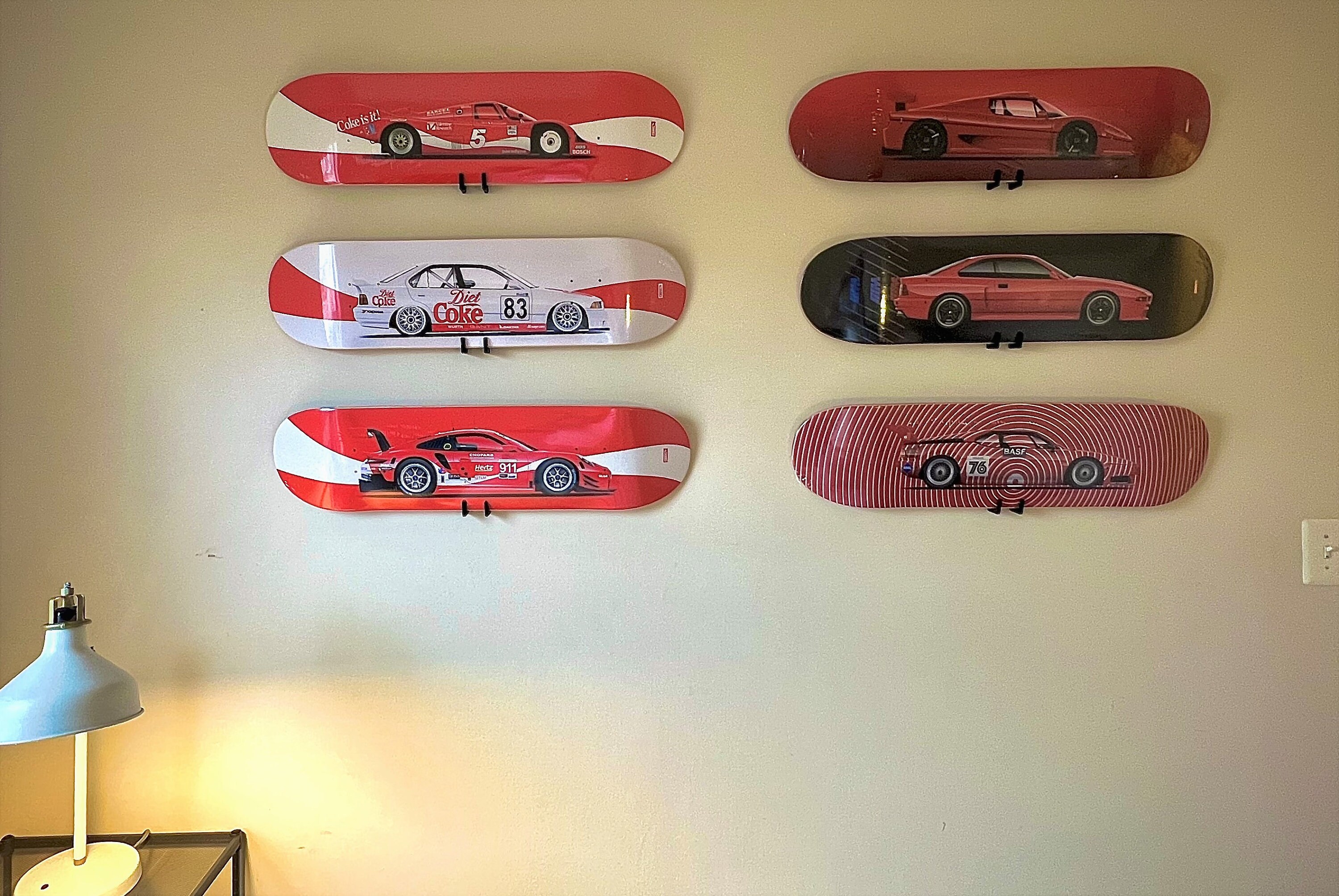 Biznikz 10-Pack Skateboard & Longboard Deck Display Wall Mounts – Tony Hawk Art Theme