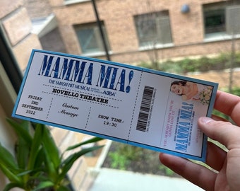 Mamma Mia the Musical Custom Theater Ticket Fake | Karte | Überraschung | Überraschungstheater Ticket | Ticket Show | Personalisiert | Musical