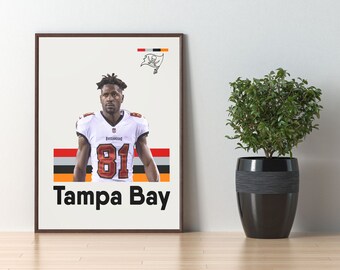 Antonio Brown Digital Art Print, Modern Art, Tampa Bay Buccaneers Digital Decor, Man Cave Decor, Football Fan Gift, DIGITAL DOWNLOAD