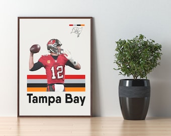 Tom Brady Digital Art Print, Modern Art, Tampa Bay Buccaneers Digital Decor, Man Cave Decor, Football Fan Gift, DIGITAL DOWNLOAD
