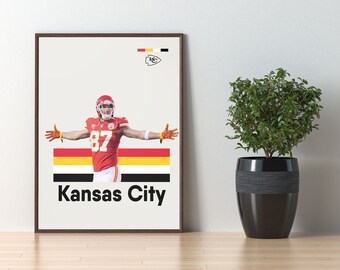 Travis Kelce Digital Art Print, Modern Art, Kansas City Chiefs Digital Decor, Man Cave Decor, Football Fan Gift, DIGITAL DOWNLOAD