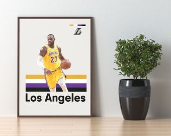 LeBron James Digital Art Print, Modern Art, Lakers Digital Decor, Man Cave Decor, Basketball Fan Gift, DIGITAL DOWNLOAD