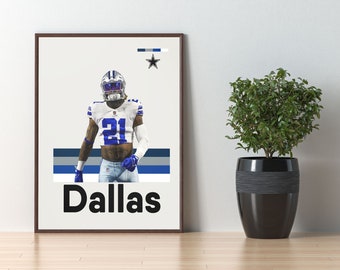Zeke Elliot Digital Art Print, Modern Art, Dallas Cowboys Digital Decor, Man Cave Decor, Football Fan Gift, DIGITAL DOWNLOAD