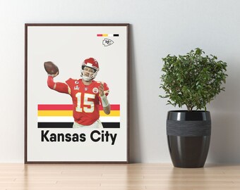 Patrick Mahomes Digital Art Print, Modern Art, Kansas City Chiefs Digital Decor, Man Cave Decor, Football Fan Gift, DIGITAL DOWNLOAD