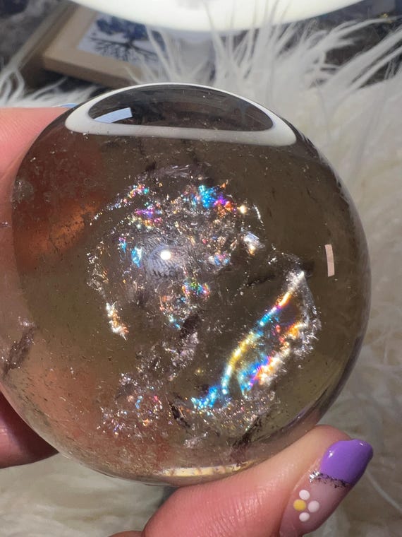 rainbow smoky quartz .790 lbs 2.5 inches 63mm